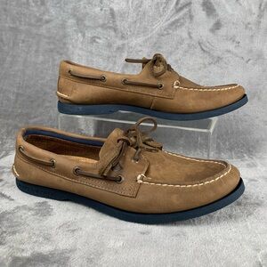 Sperry‎ Top Sider X Vineyard Vines Boat Shoe Loafers Mens 10 Brown Leather Shoes